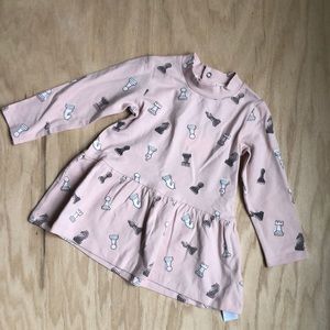 Toddler long sleeve dress with chess pieces